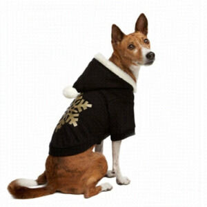 SIZE XS Martha Stewart Pets® Holiday Snowflake Hoodie Dog Sweater